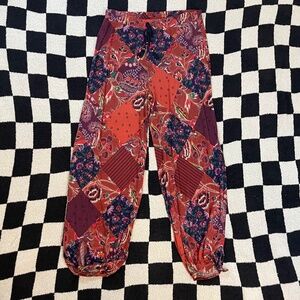 Anthropologie Red & Purple Patchwork Lounge Pants
